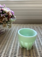 フランスVintage パステルグリーン エッグスタンド ガラス製 テーブルウェア フラワーベース