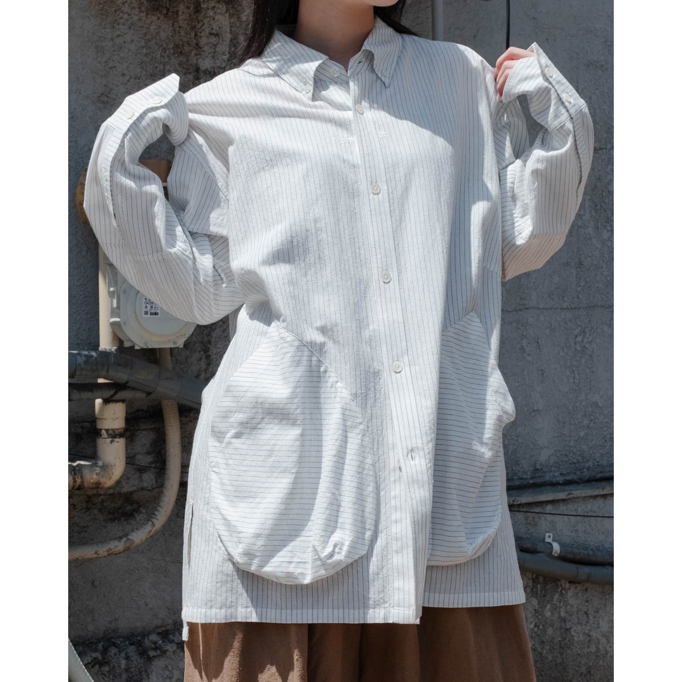 Nomàt] (ノマット) 25SS N-B-10 Accordion Pocket Shirt (Stripe