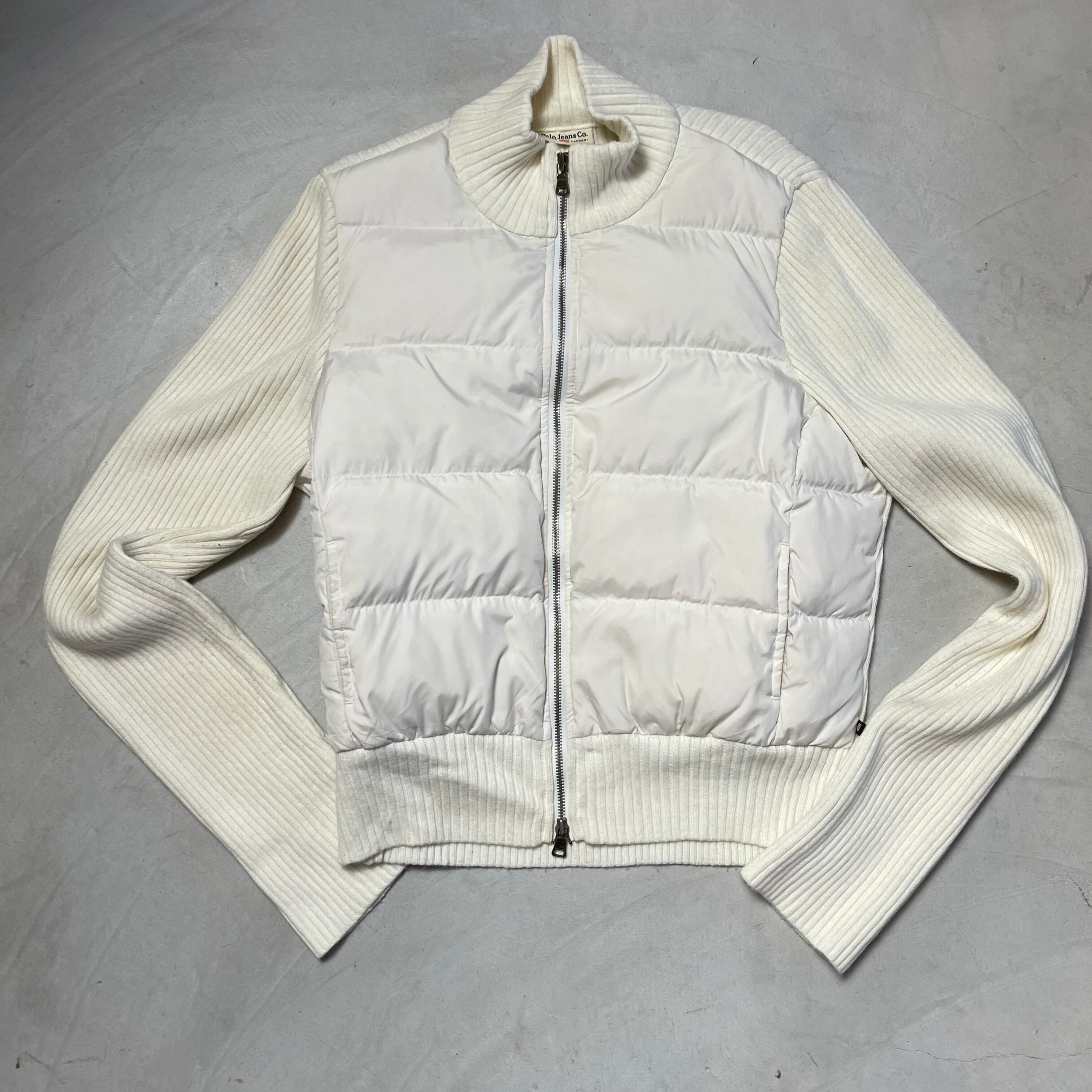 POLO JEANS ポロジーンズ ラルフローレン ダウンジャケット レディースXL 古着 オフホワイト【ダウンジャケット】