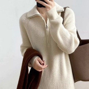 ジッパー ニット ロング ワンピース 10351
