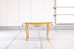 【引取限定】ルイ15様式 大理石 センターテーブル 猫脚 アンティーク クラシック ロココ様式 ロー 机 ピンク 彫刻【中古家具/中古インテリア/USED家具ユーズド家具/リサイクル】