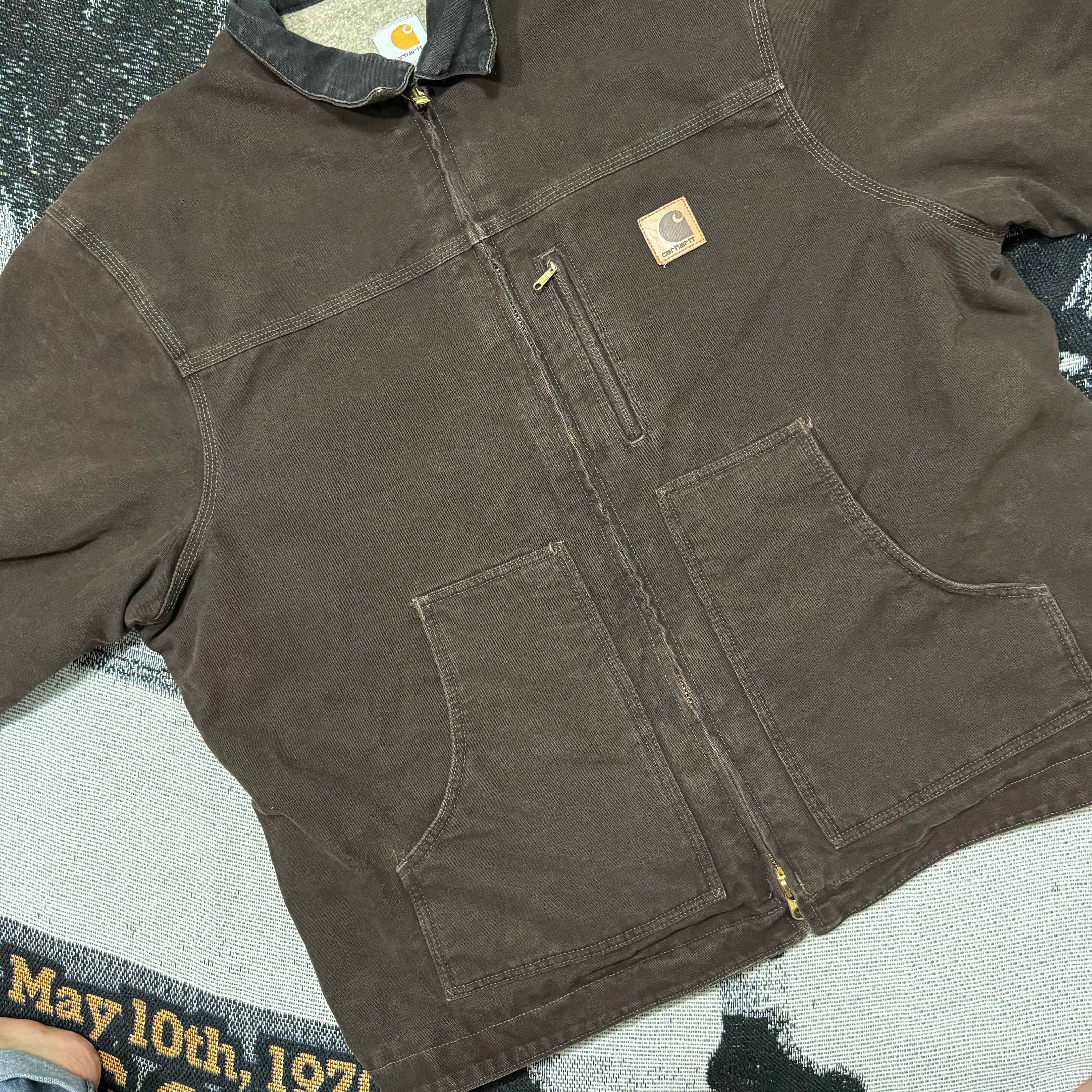Carhartt C81 DKB ブラウンジャケット 新品 00s carhartt ジャケット | DKB 5XL ダークブラウン - 札幌