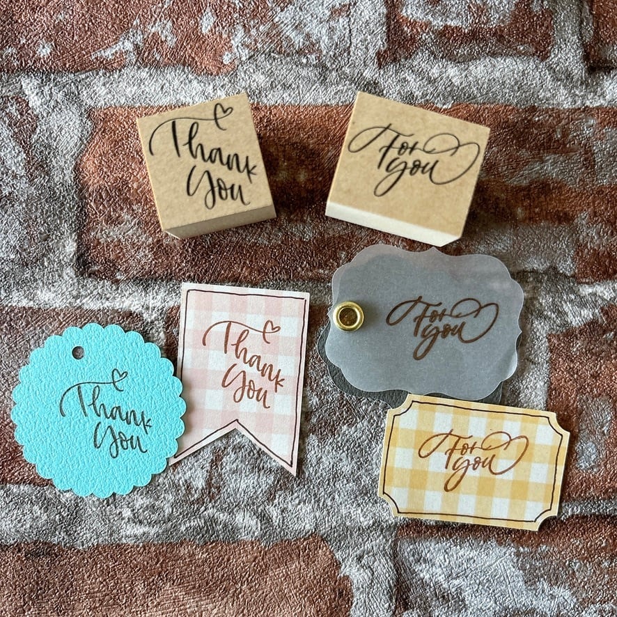 気持ちを添える カリグラフィースタンプ（Thank you / For you）