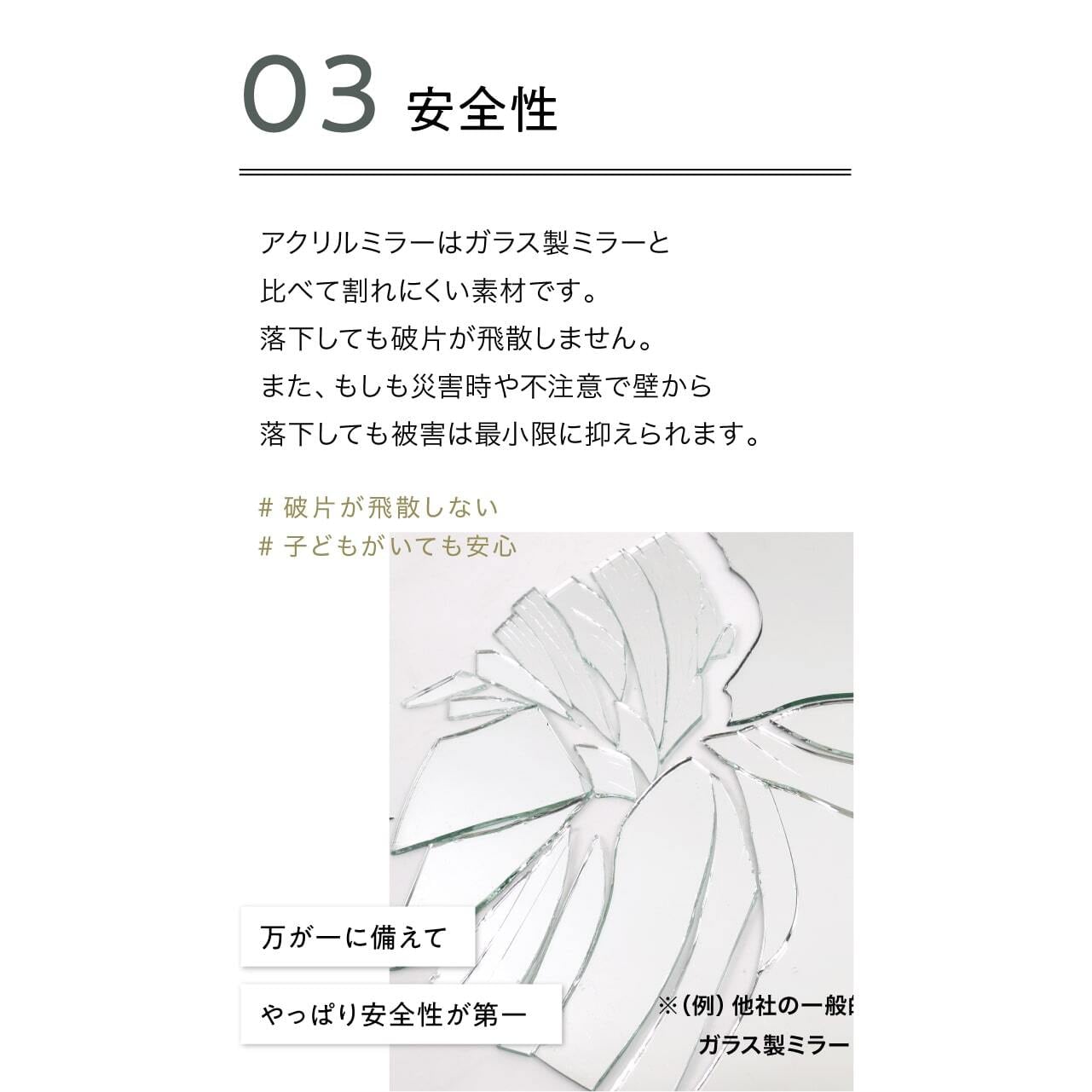 ウェーブミラー 軽量 割れない 賃貸OK / LINSL 日本製 | LINSL