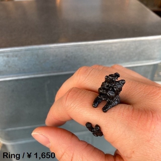 TOPANGA Jewelry　アニマルリング　ヨーキー/ブラック