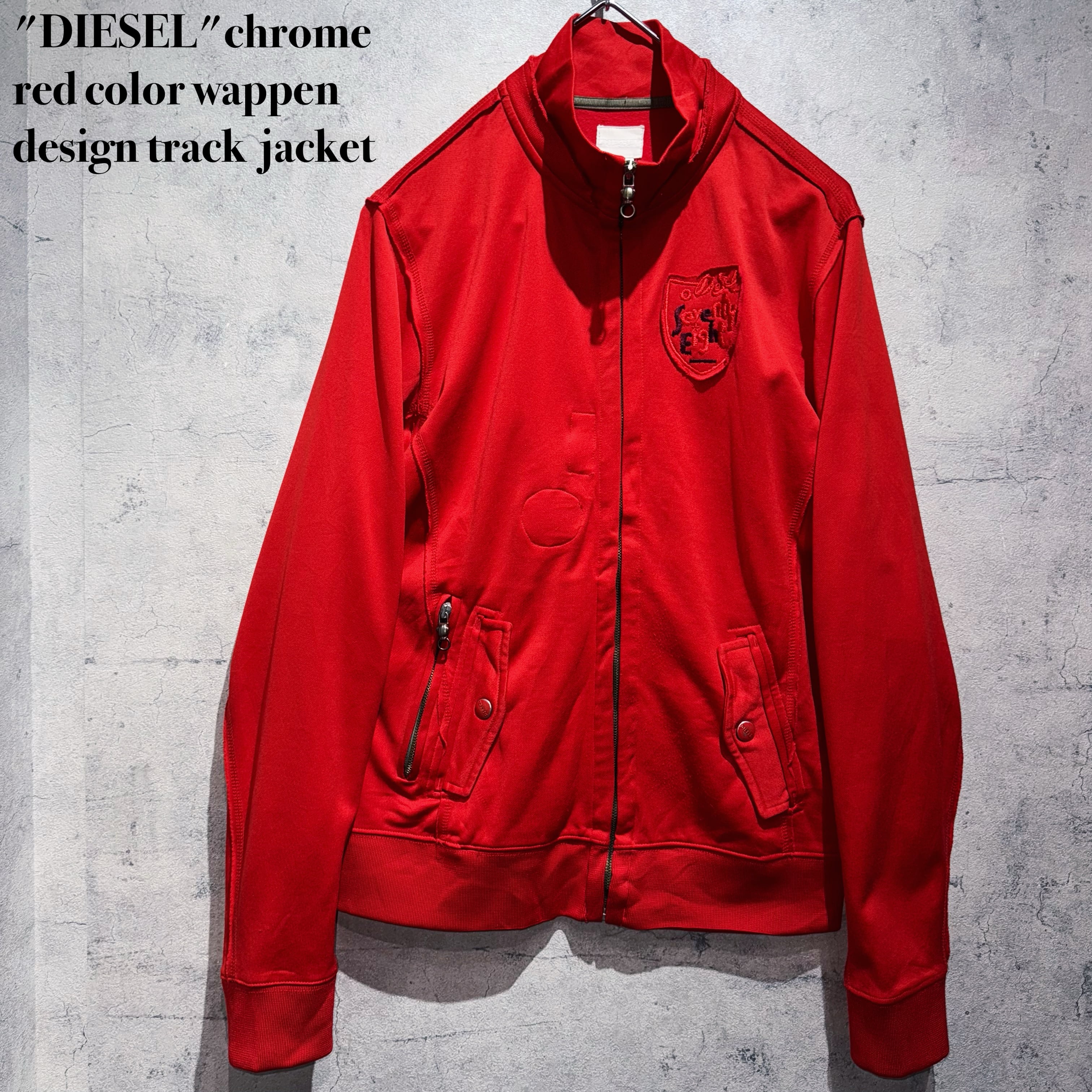"DIESEL"chrome red color wappen design track jacket