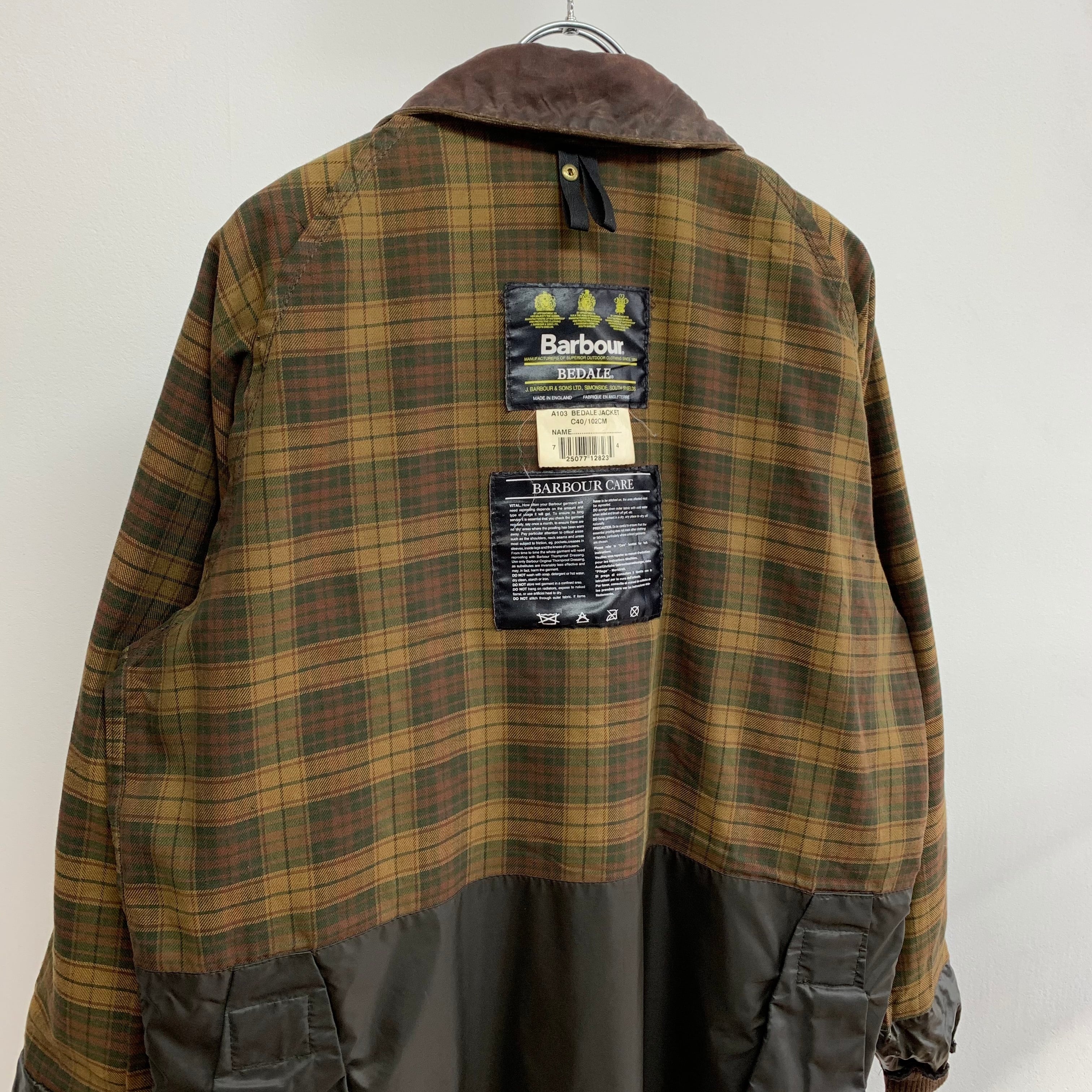 0168. 1990's Barbour BEDALE jacket made in England ブラウン