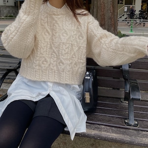 plural cable cropped knit