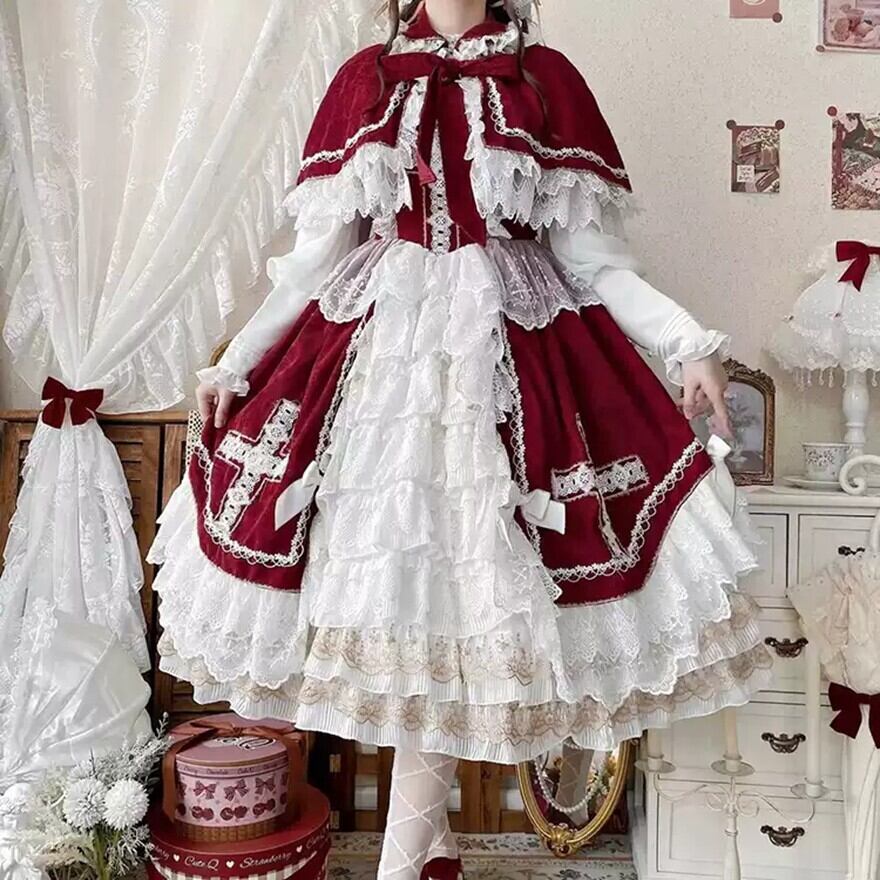 【もっぷ】ゴスロリドレス ボンネット付き　XLサイズ もっぷ】ゴスロリドレス ボンネット付き XLサイズ ゴスロリ通販 With U