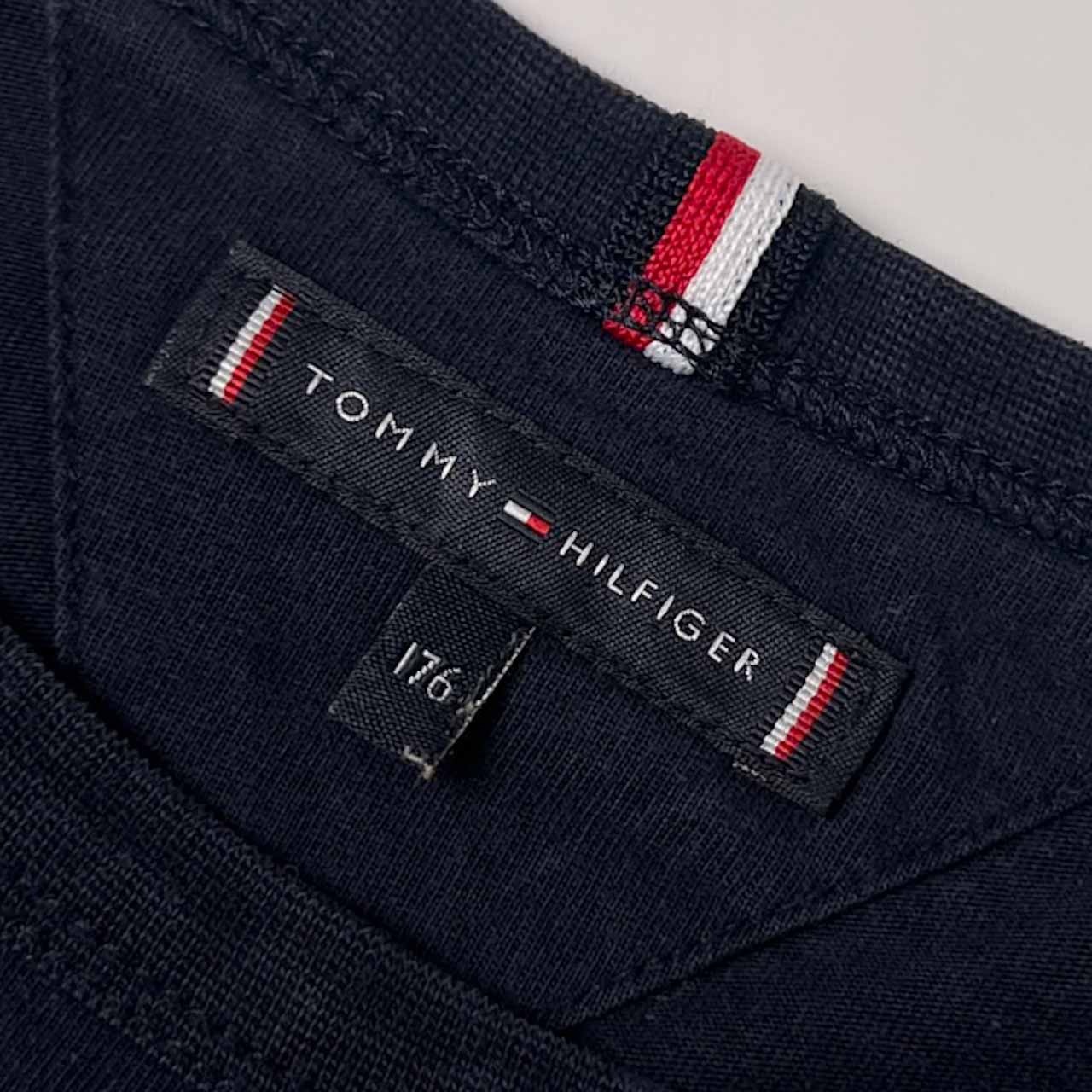 TOMMY HILFIGER トミーヒルフィガー 立体デザイン 長袖Tシャツ 176/ネイビー メンズ