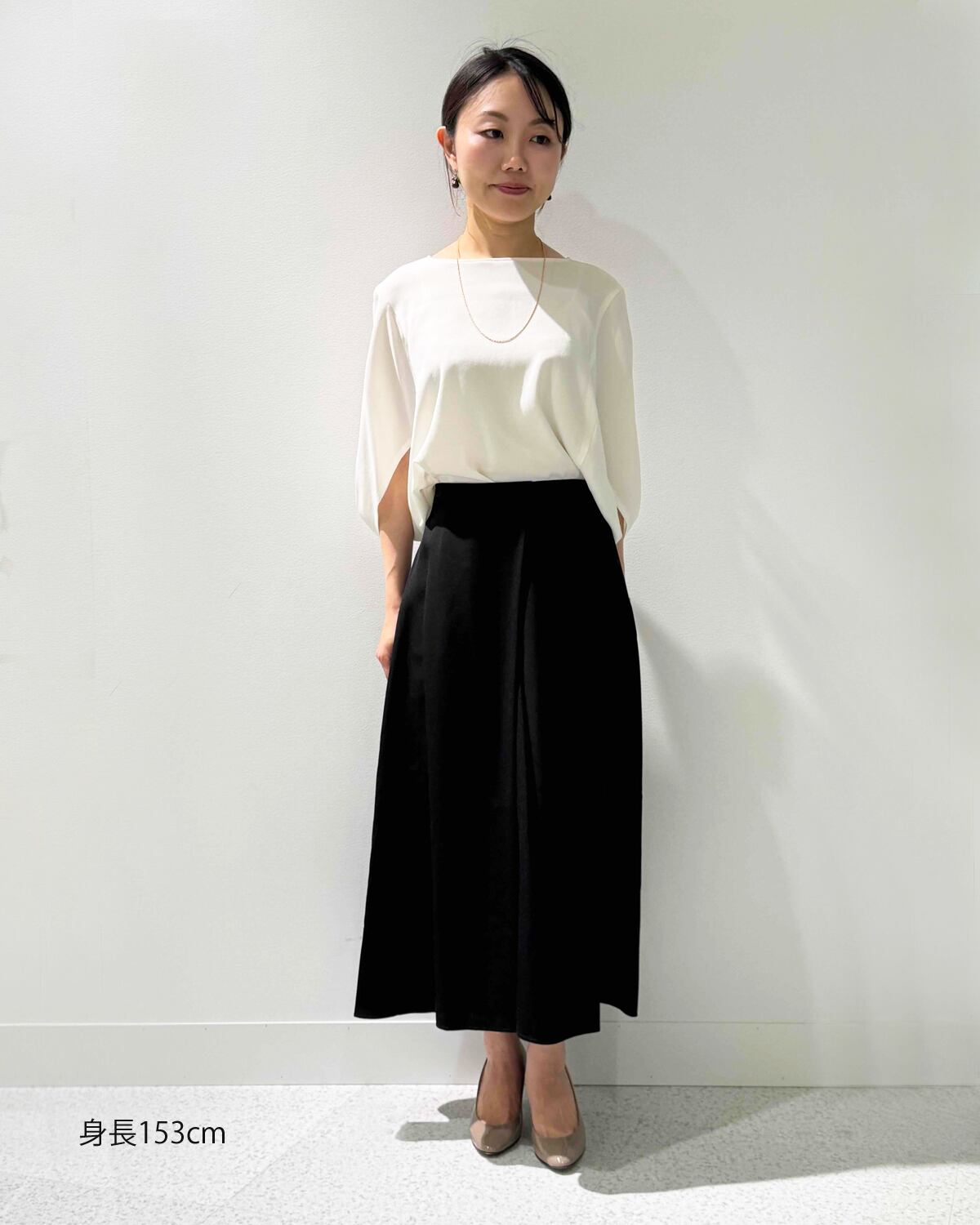 25年販売中　未使用　na.e 定価23,100円ストライプラップスカート レザー見えラップスカート【 日本製 / 手洗い可】 | 小さいサイズ専門