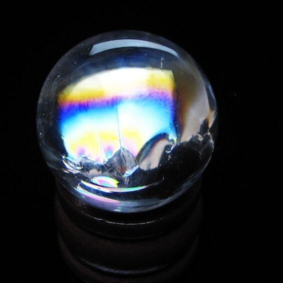 アイリスクォーツ 水晶玉 虹入り 25mm 水晶 丸玉 スフィア 置物 原石 一点物 141-8655