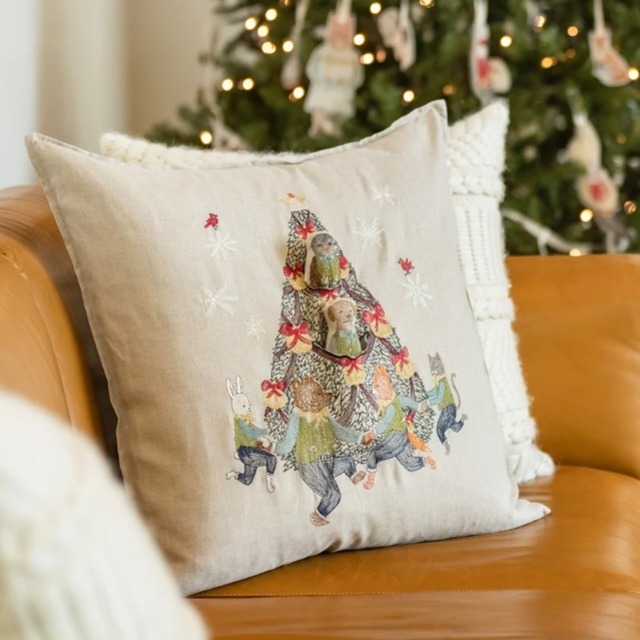 【Coral&Tusk】クッションカバー Rocking Christmas Tree　