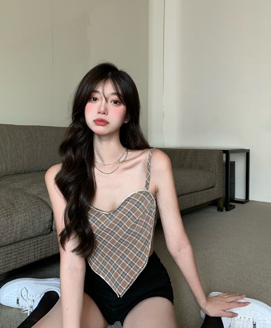 スタンダード格子柄スカーフ サマースタイルショートジャケット レトロ 夏物 ピュア スクウェア ブラックストロベリース60374452615