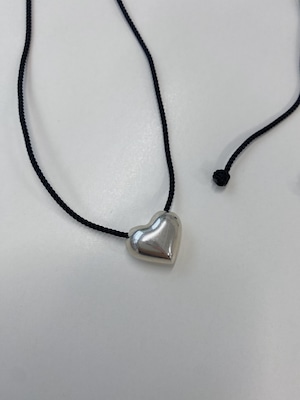 heart motif cotton cord necklace