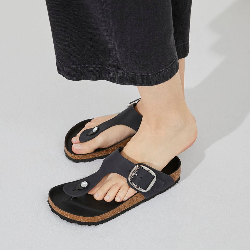 【極美品】ビルケンシュトック ギゼ ビッグバックル　オイルドレザー ブラック BIRKENSTOCK【ビルケンシュトック】Gizeh Big Buckle / ギゼ ビッグ