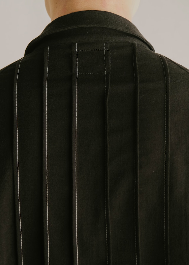 HOMO LUDENS 26SS pintuck raglan shirt / Black