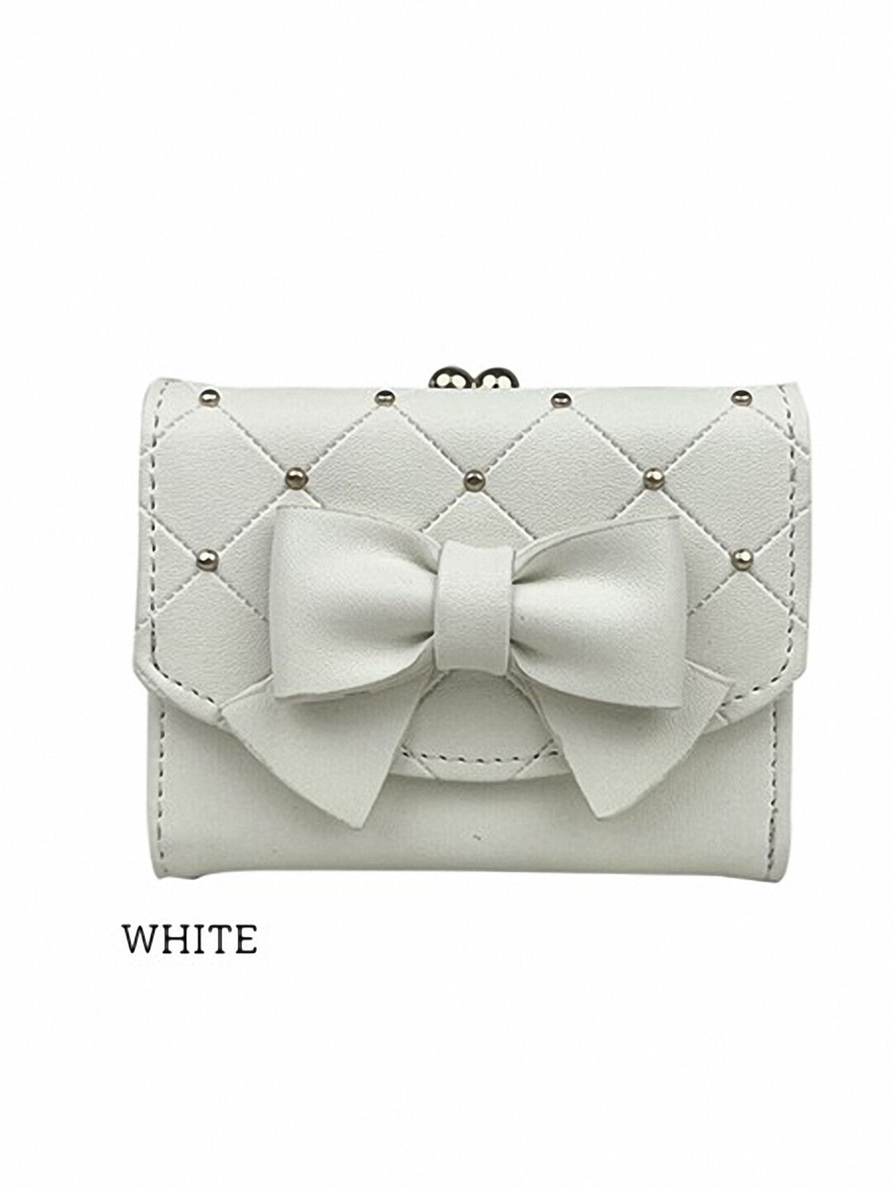 Lovely Lovely きらめき☆りぼん がま口折財布 リボン ゴールドスタッズ LL-1036の画像07