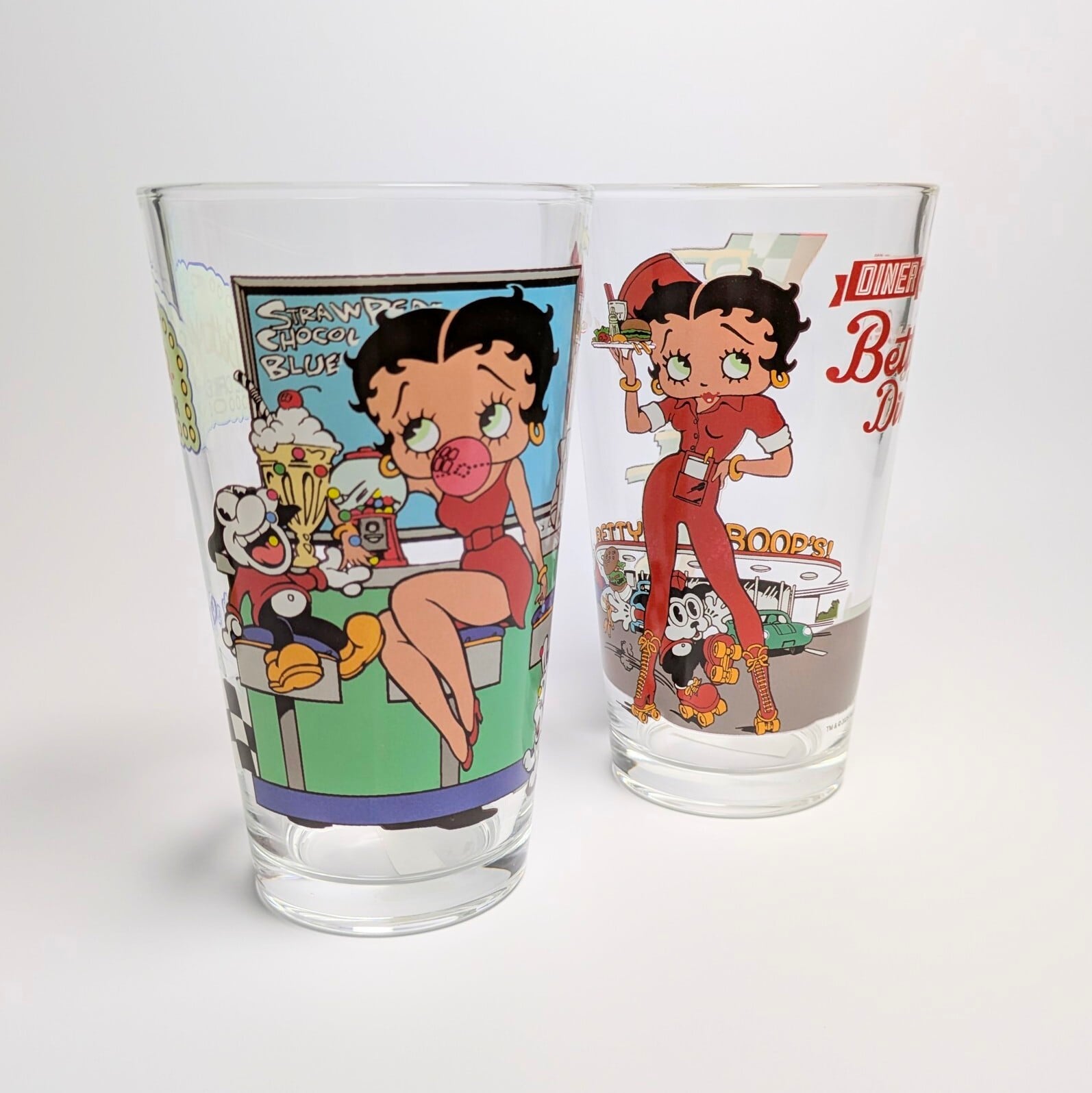 ♧【 AMERICAN PAIR GLASS / ペアグラス 】 『 Betty Boop ( ベティ・ブープ ) 』ガラス / コップ / ペアグラスセット 〚アメリカン雑貨 アメトイ〛