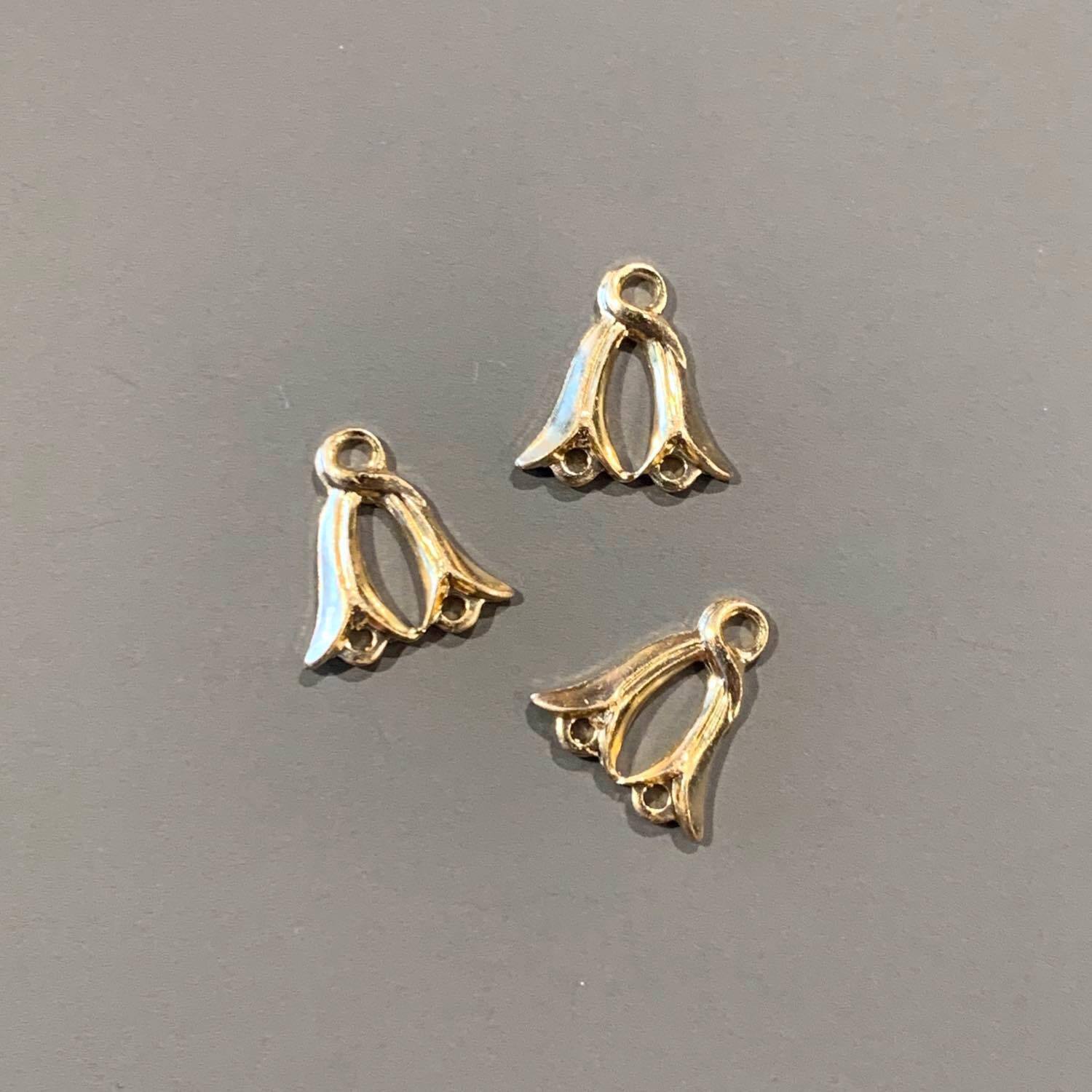 USA真鍮 チューリップ型コネクターチャーム(下2カン)