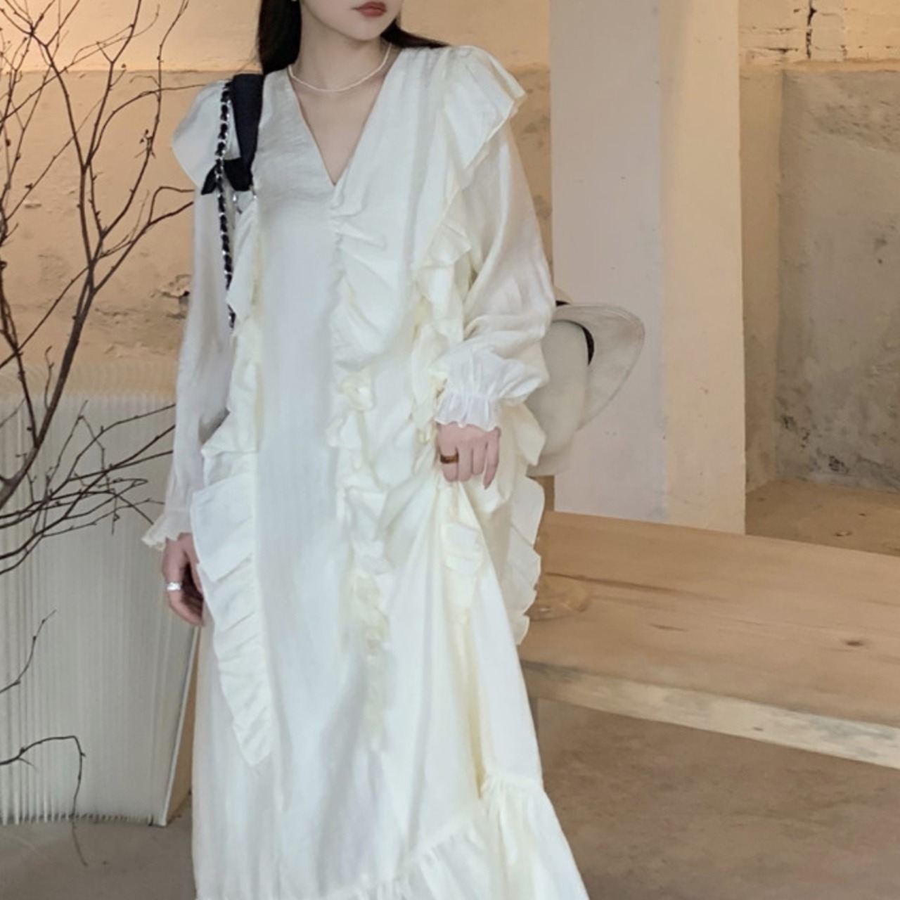 フリルランタンワンピース LK671