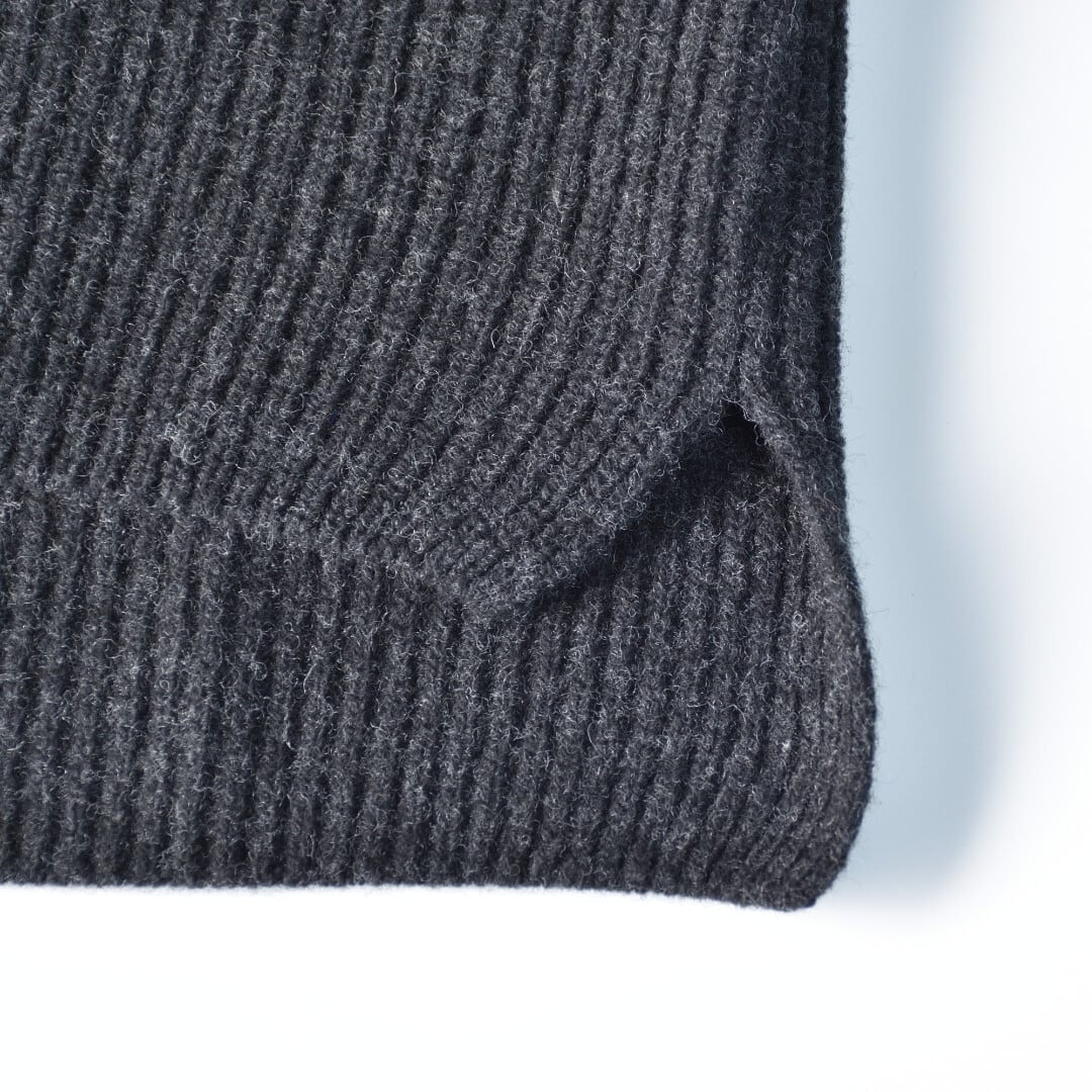 evam eva エヴァムエヴァ wool fox aze vest ウールフォックス畦ベスト・チャコール【送料無料】