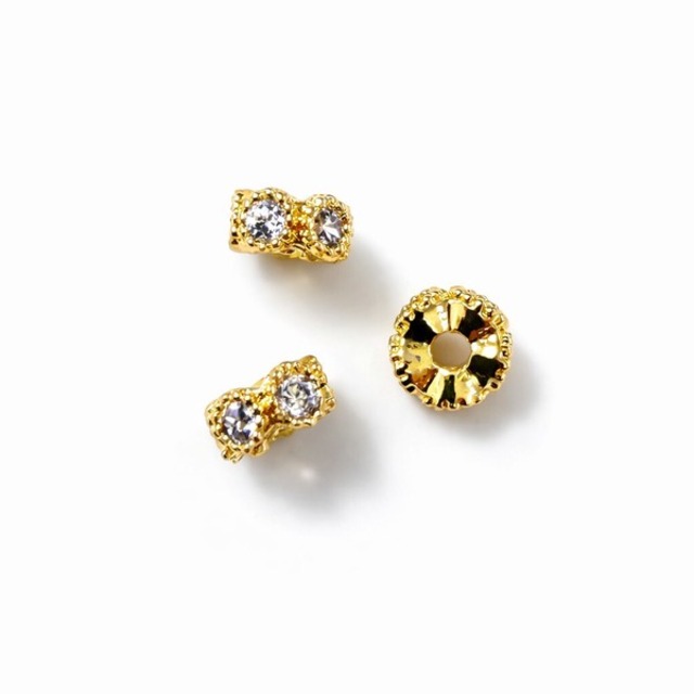 〔AB1311-G10p〕5*3mm スペーサーパーツ ロンデルパーツ ゴールドカラー10個入り