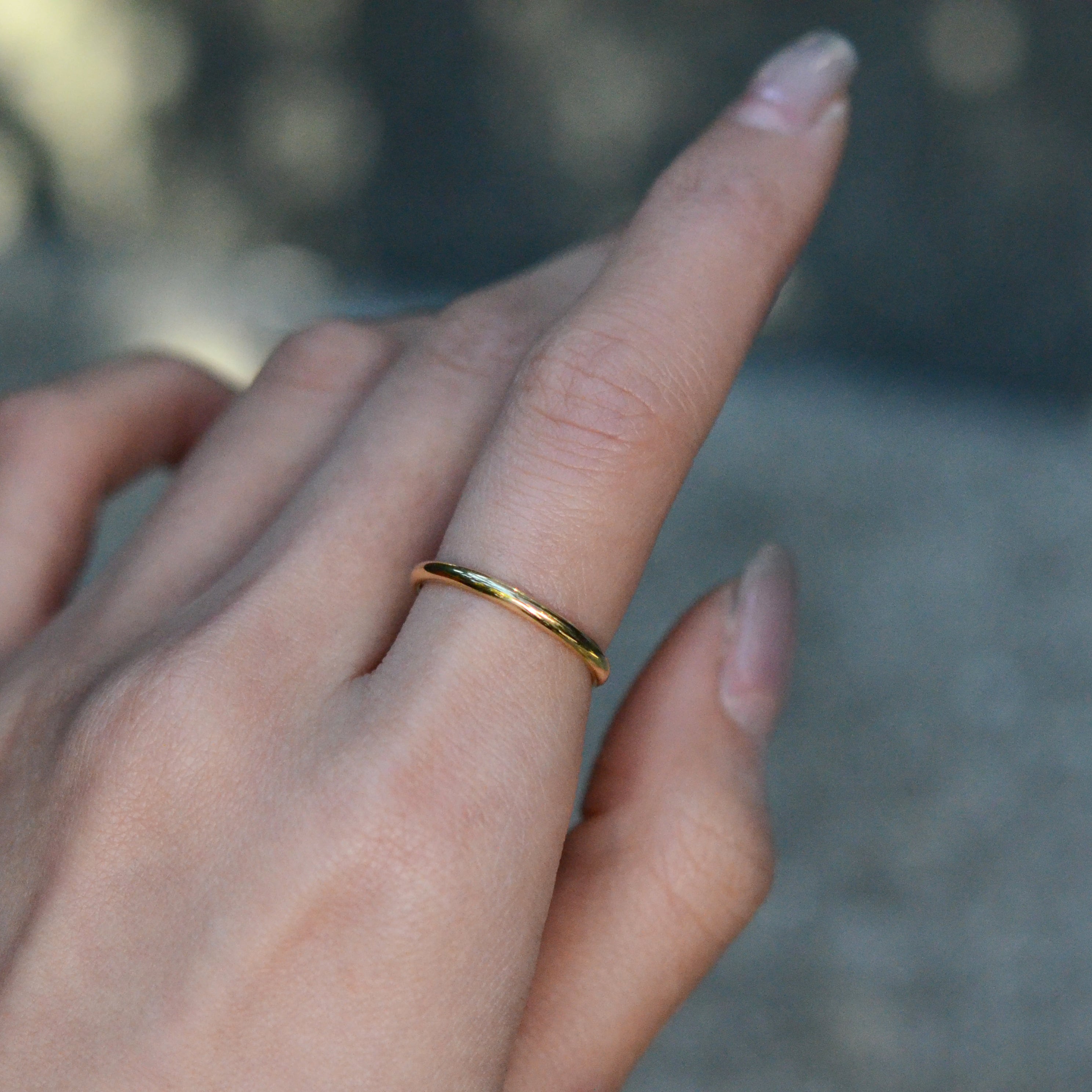 K18 イエローゴールド リング #5　glanta K18 YG〉simple ring / high dome / 2mm | glanta