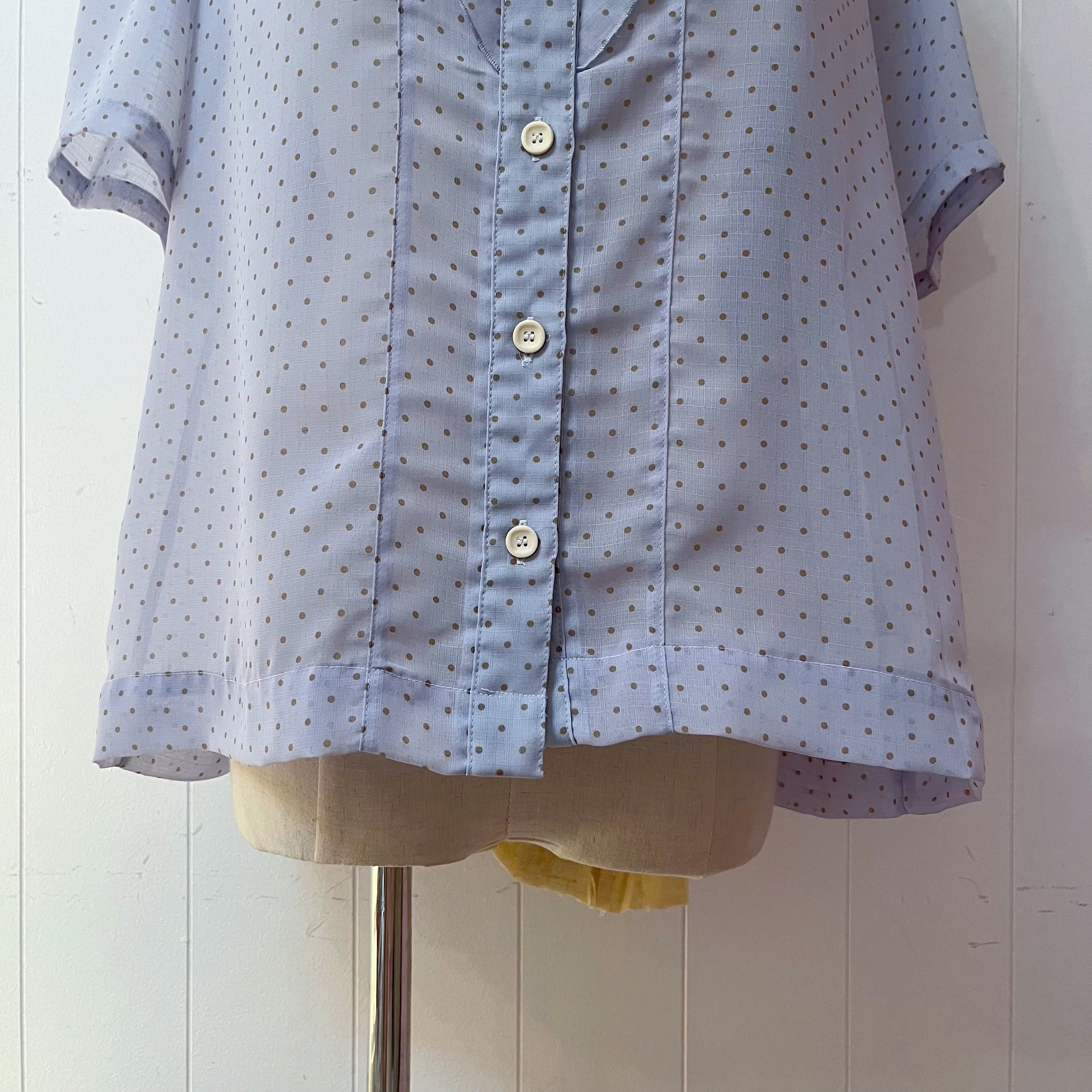 light blue dot sheer blouse