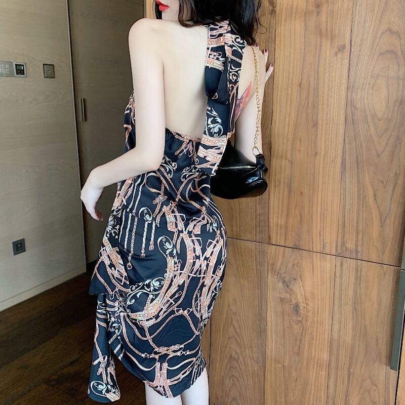 スタイルホルタートップス スカート クロスサマー 夏物 ハンチェンe80413410416