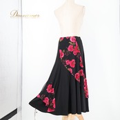 社交ダンス 衣装 prima boutique プリマブティック スカート レッスンウェア ブラック系 伸縮 ストレッチ 練習 レッスン 花 花柄 レース 華やか ダンス衣装 イベント ステージ パーティー レディース おしゃれ かわいい ピンク系 グリーン系