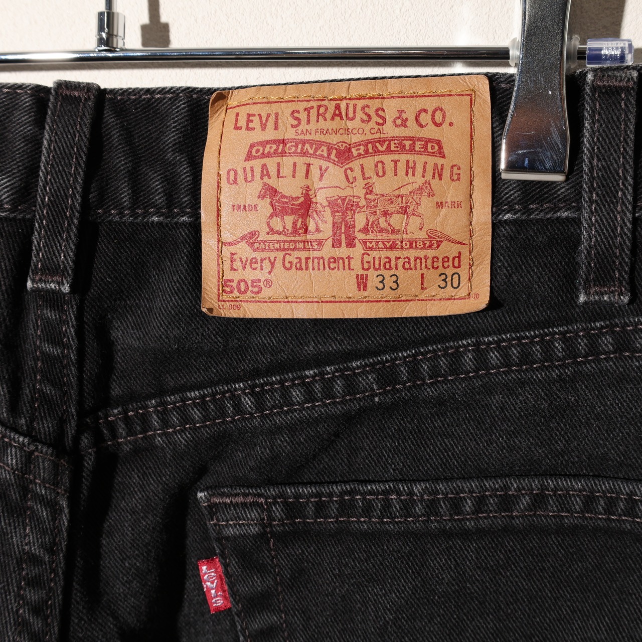 33×30 505-0260 USA 00年 サルファーブラックデニムパンツ Levi’s リーバイス 黒