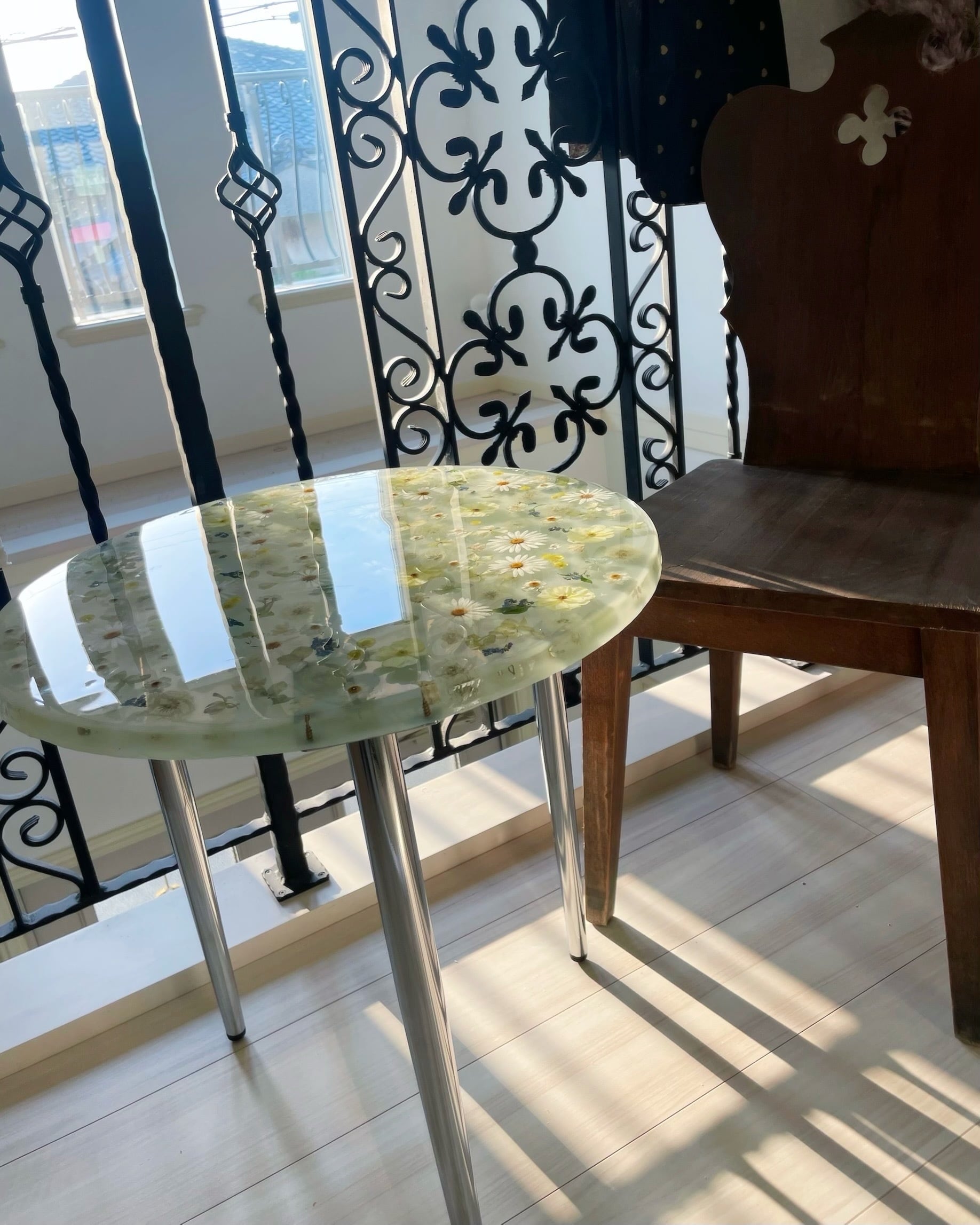 flower resin table ❉ レジン テーブル サイドテーブル コーヒー
