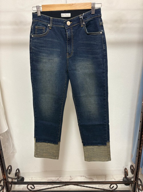 折り返し風デザイン ボーイフレンドデニム ヴィンテージ WJ077