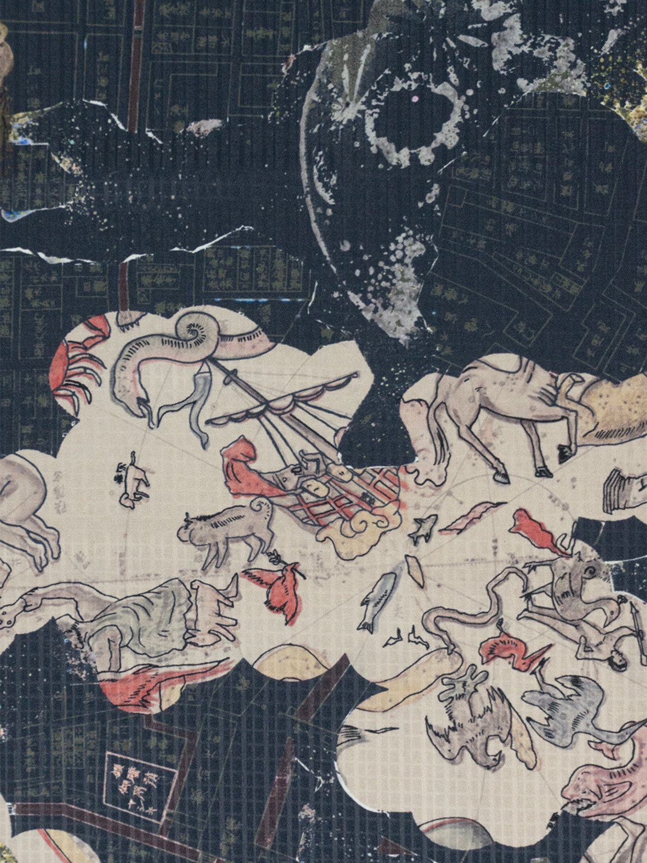 【受注商品】Rumi Rockキモノ「江戸天文学」ベージュ　[A1777]