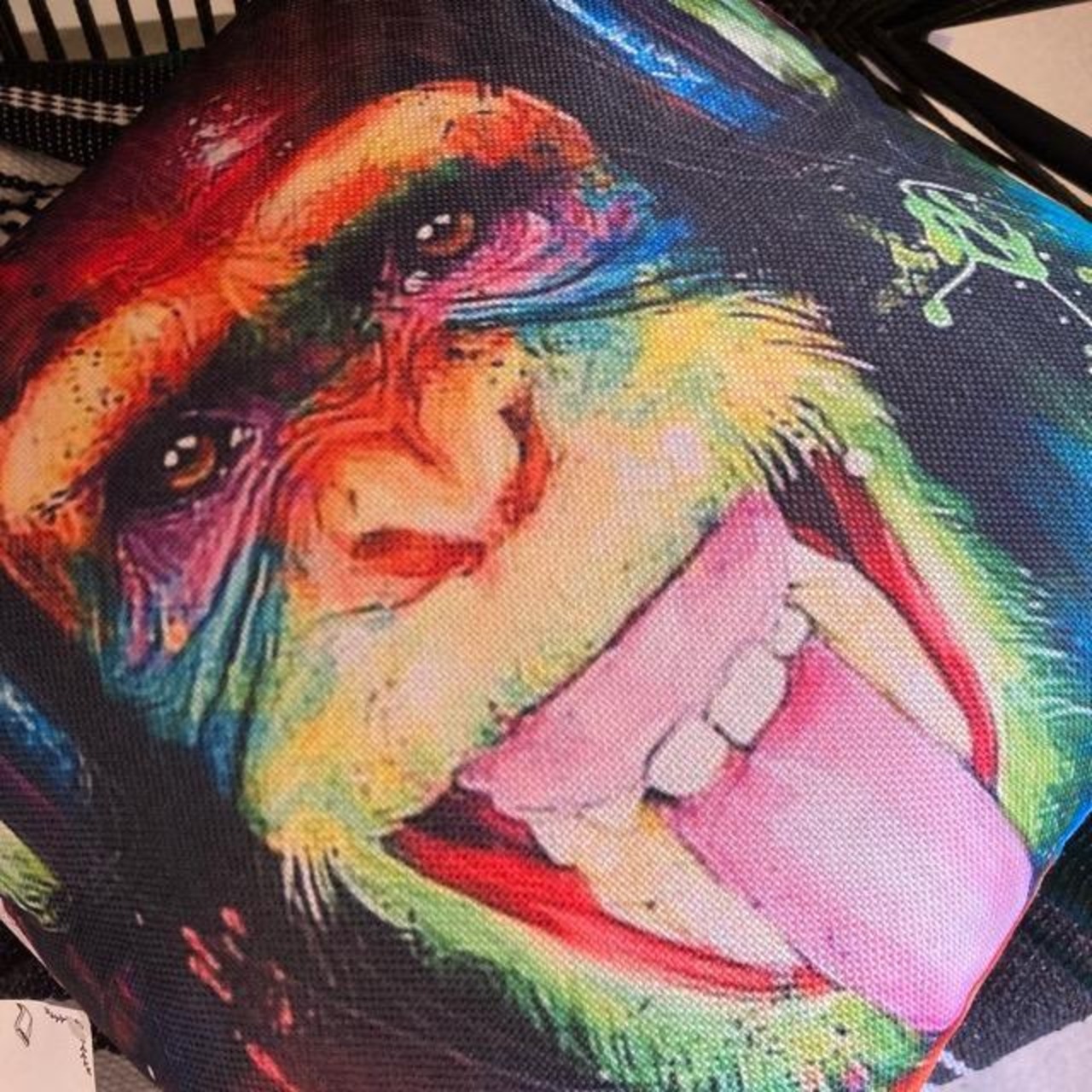 TOPANGA Homefurnishing モンキークッションカバー　45×45cm　smile　クッションカバー　ソファー　ベッド　モンキー　座布団　
