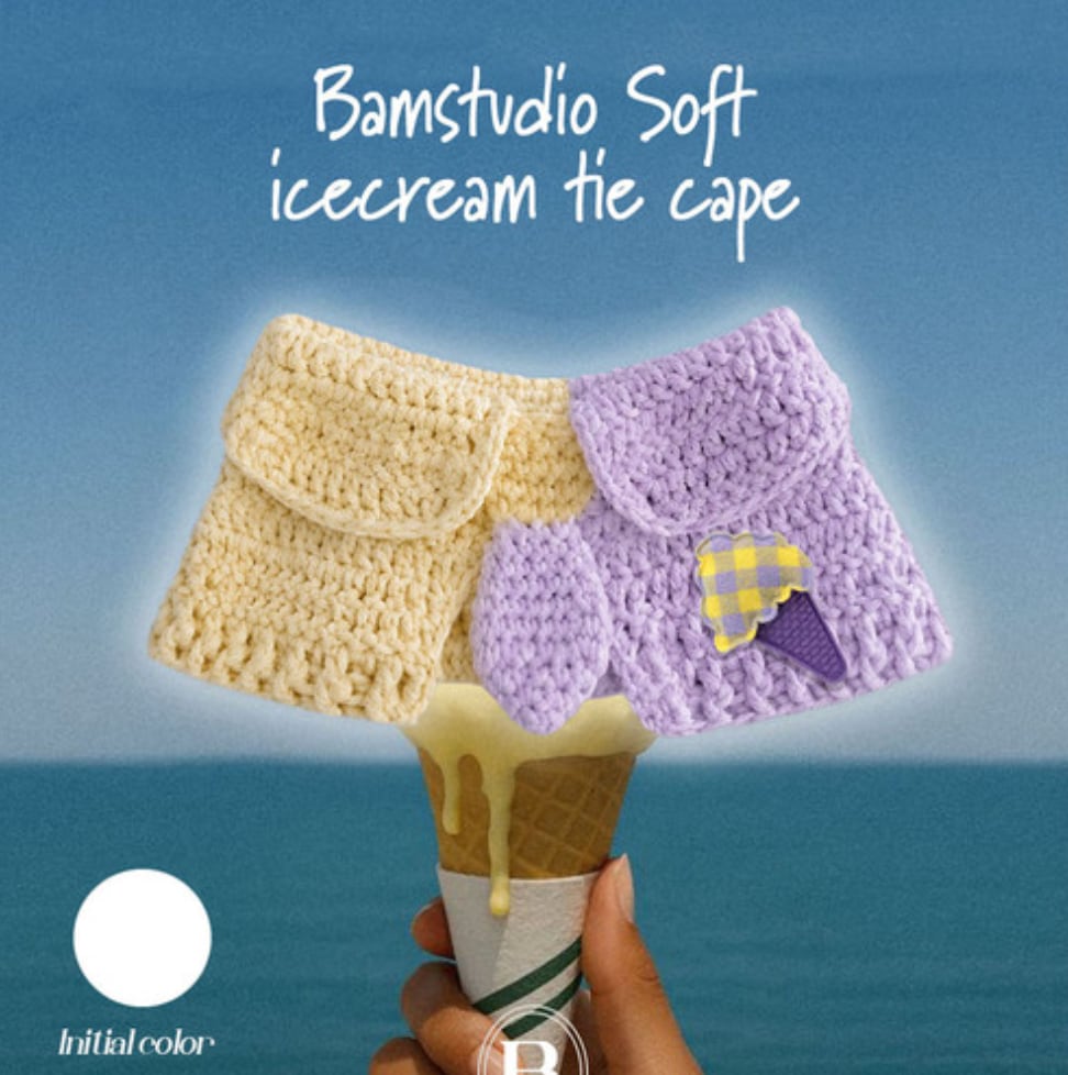 予約【Bam’studio】ICECREAM tie Cape (vanilla raspberry)