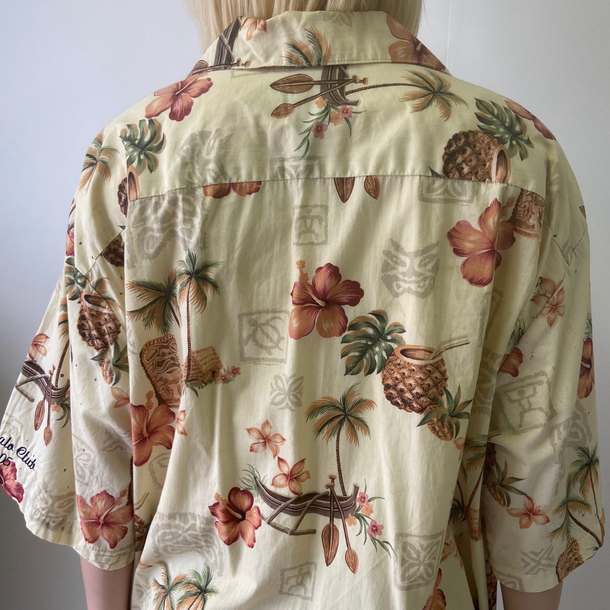 古着 大きいサイズ ハワイ製 90's Hilo Hattie 半袖ハワイアンアロハ