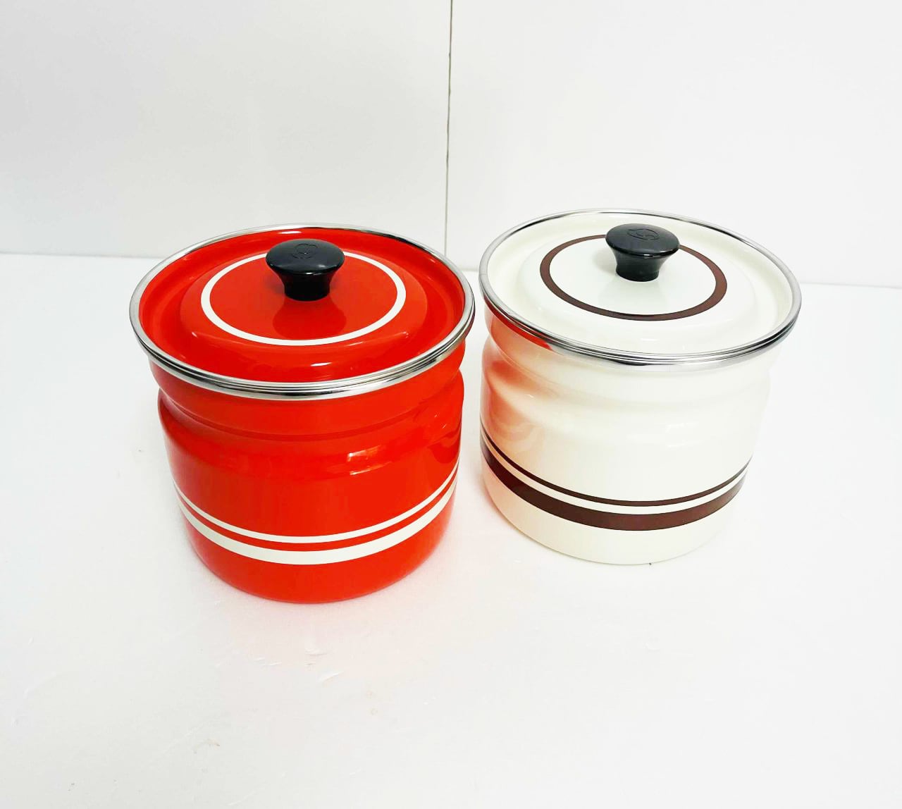 レトロポップ ホーロー キャニスター 保存容器 蓋つき【Z-K3123】 | 六