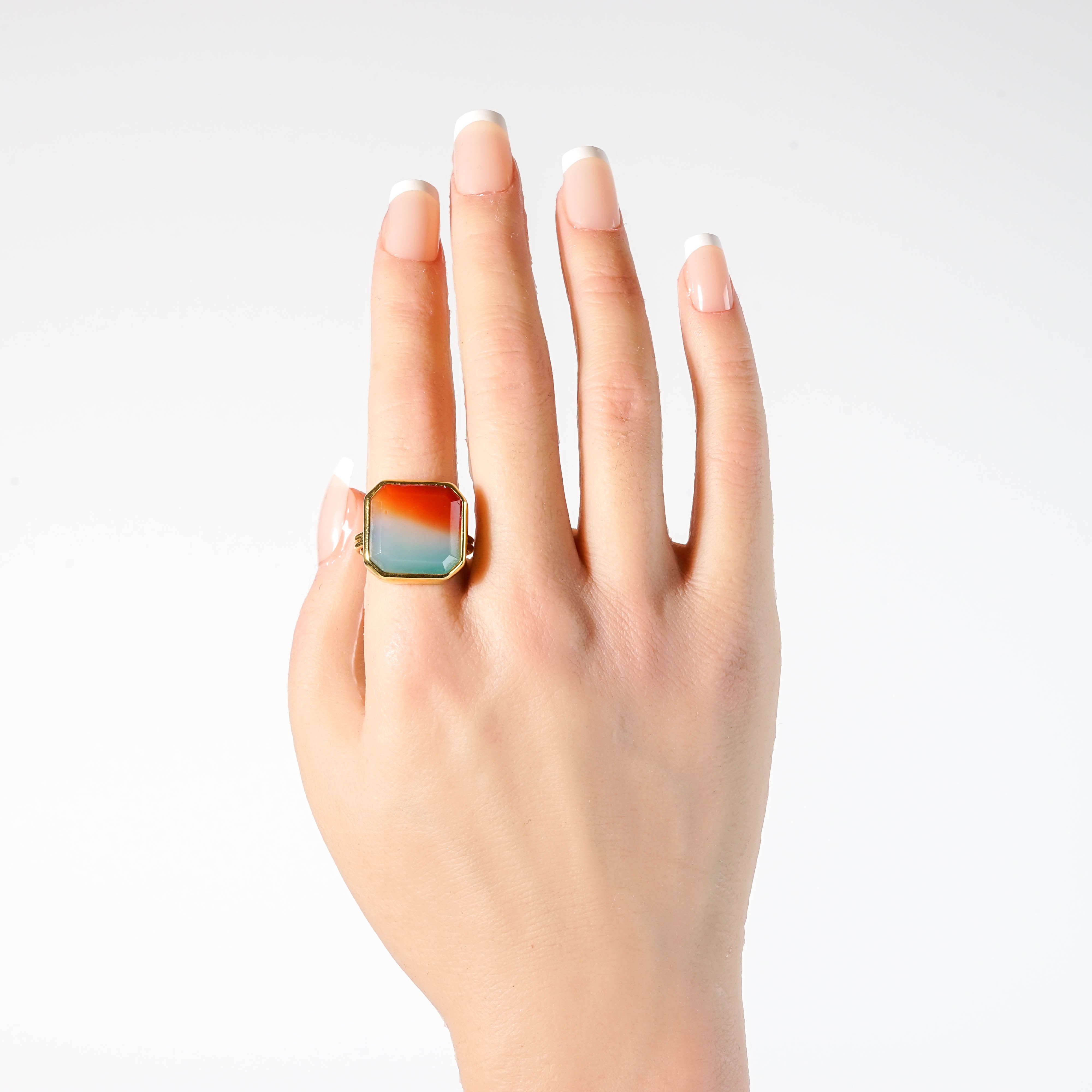 天然石アゲート·リング free size】ファンシーカラーアゲート リング（No.31） | YUEN jewelry