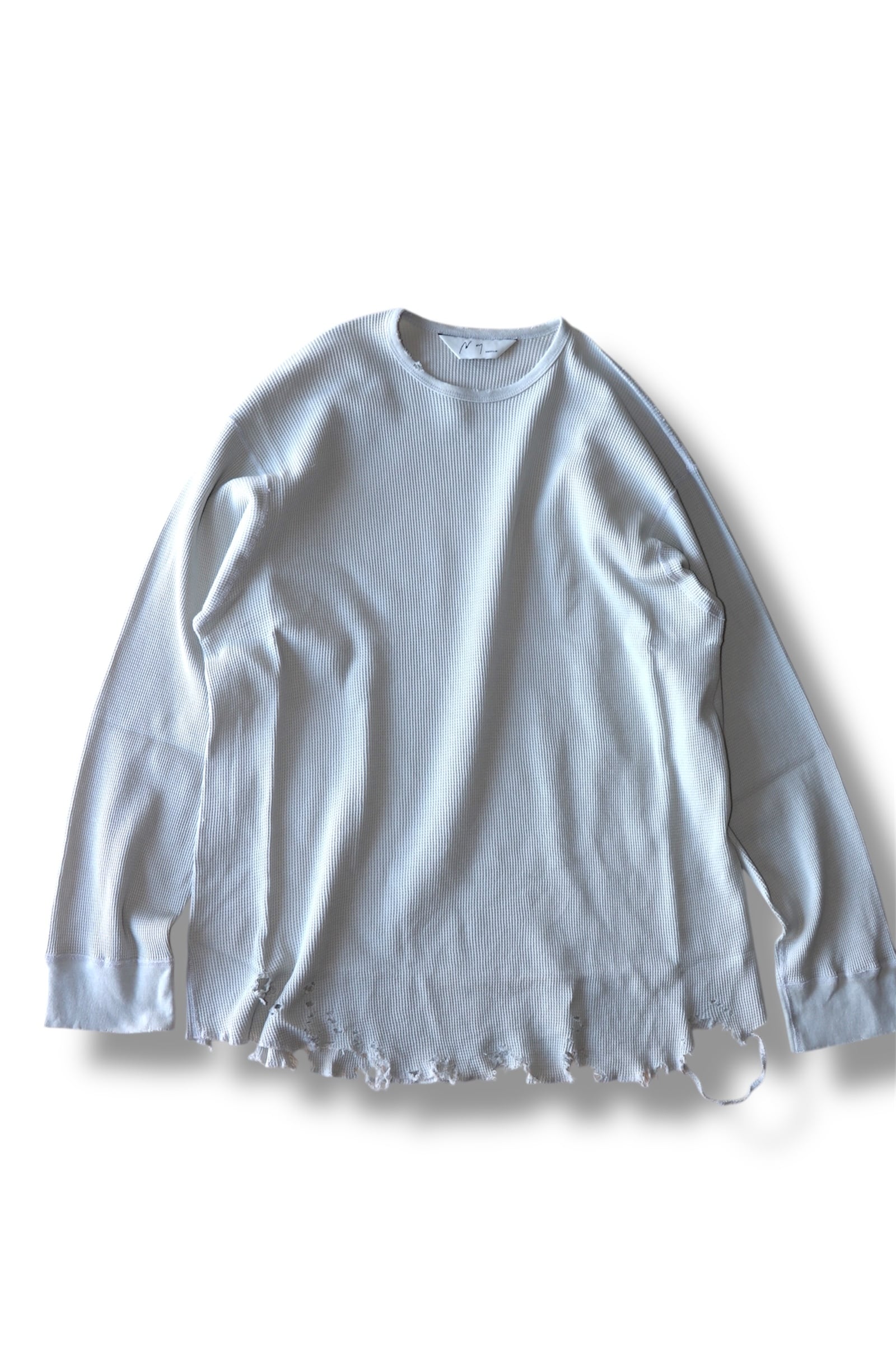 Ancellm - DAMAGE WAFFLE CREW LS - / ANC-STD-CT03 / アンセルム