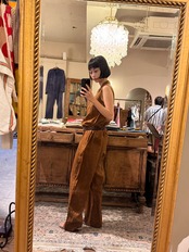 Max Mara made in Italy ブラウンリネンオールインワン