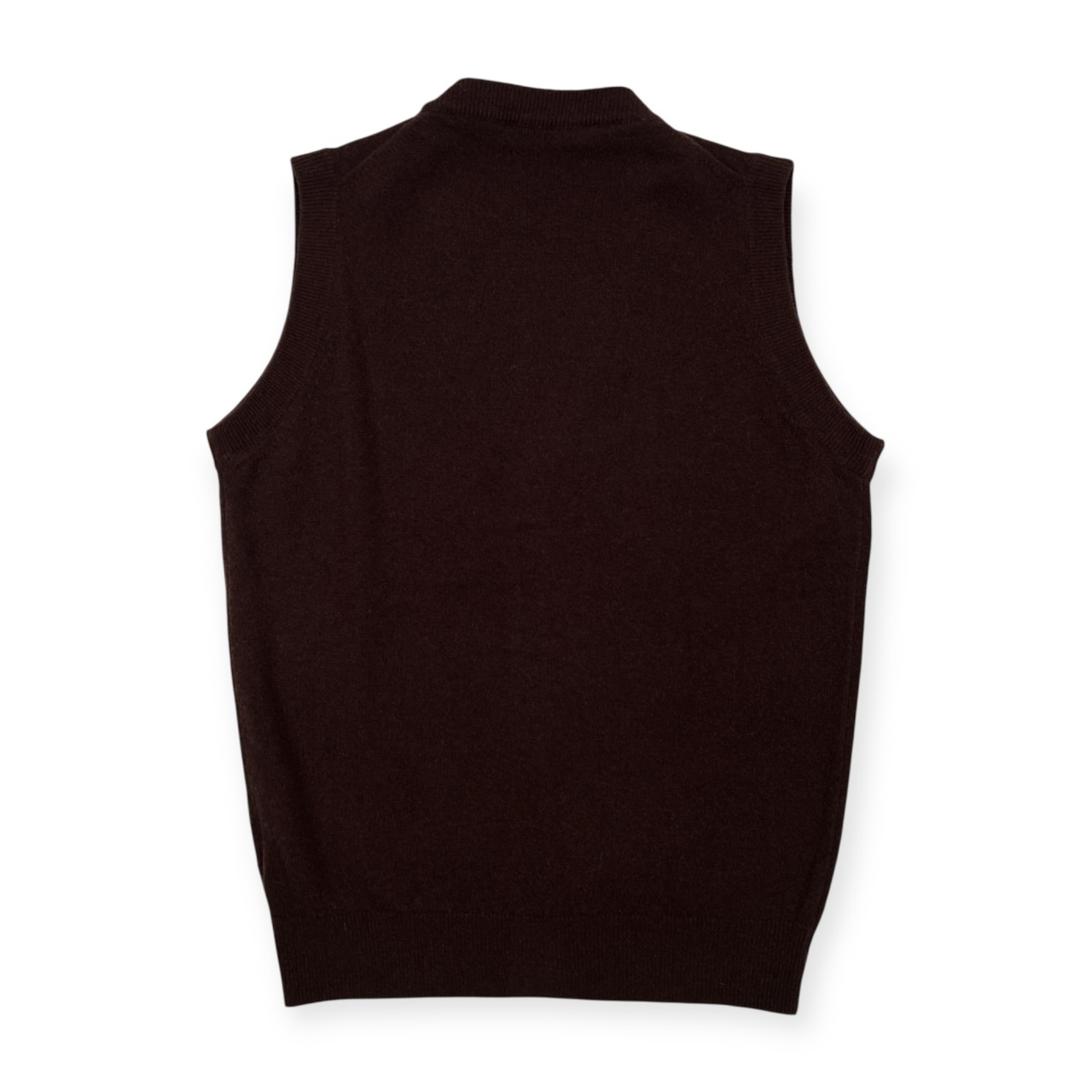 Alessandro Luppi アレッサンドロルッピ 前ボタン ウールニット ベスト カーディガン サイズ 44 /ダークブラウン/イタリア製