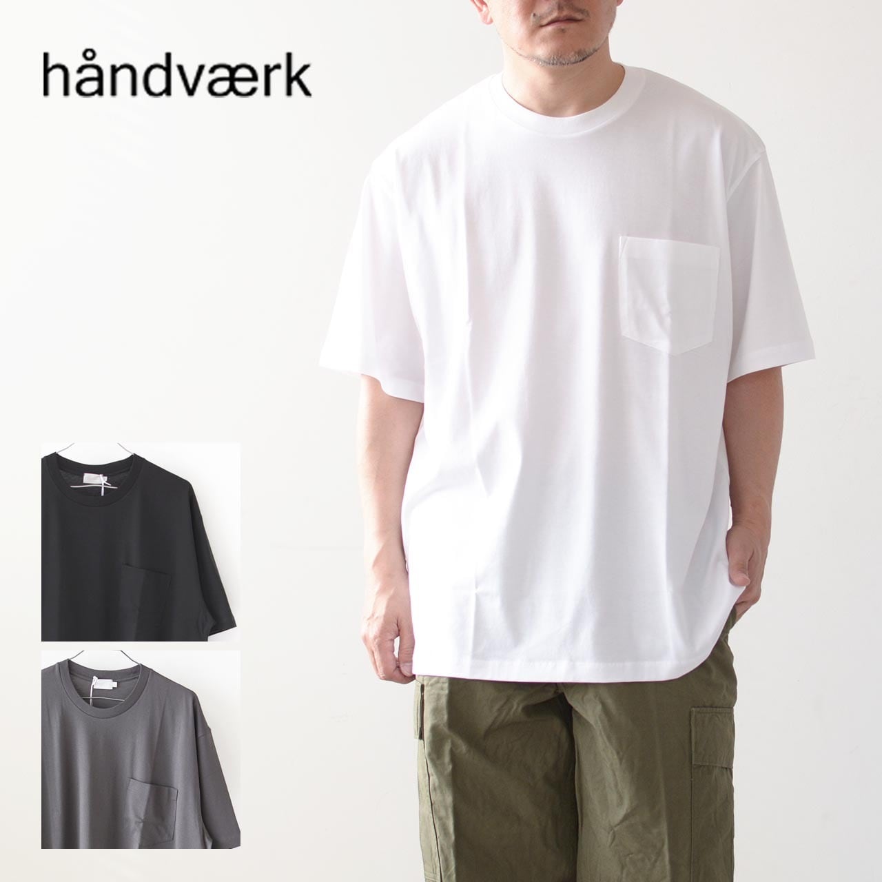 Handvaerk [ハンドバーク] M 60/2 S/S BIG T-SHIRT [6513] 60/2 クルー ...