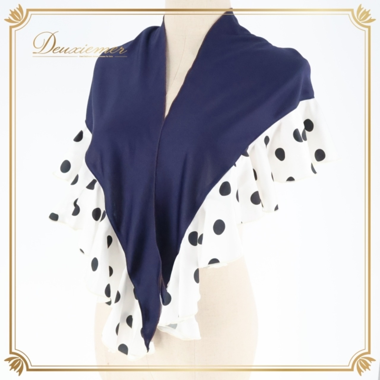 フラメンコ 衣装 シージョ ピキージョ 小物 ネイビー系 紺 ホワイト系 白 水玉模様 トライアングル フレコ ダンス 三角形 発表会 イベント フリル 可愛い ダンス衣装 舞台衣装 練習用 おしゃれ かわいい デザイン 水玉