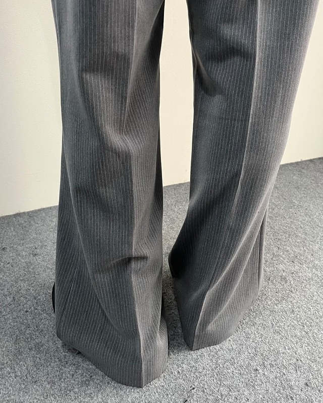 pinspripe wide straight trousers