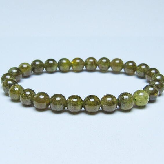 ツァボライト ブレスレット 7mm 一点物 メール便可 111-49729