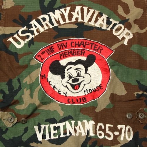 U.S.ARMY Aviator 80sVintage BootlegMickeyCamouflageVietnamJacket