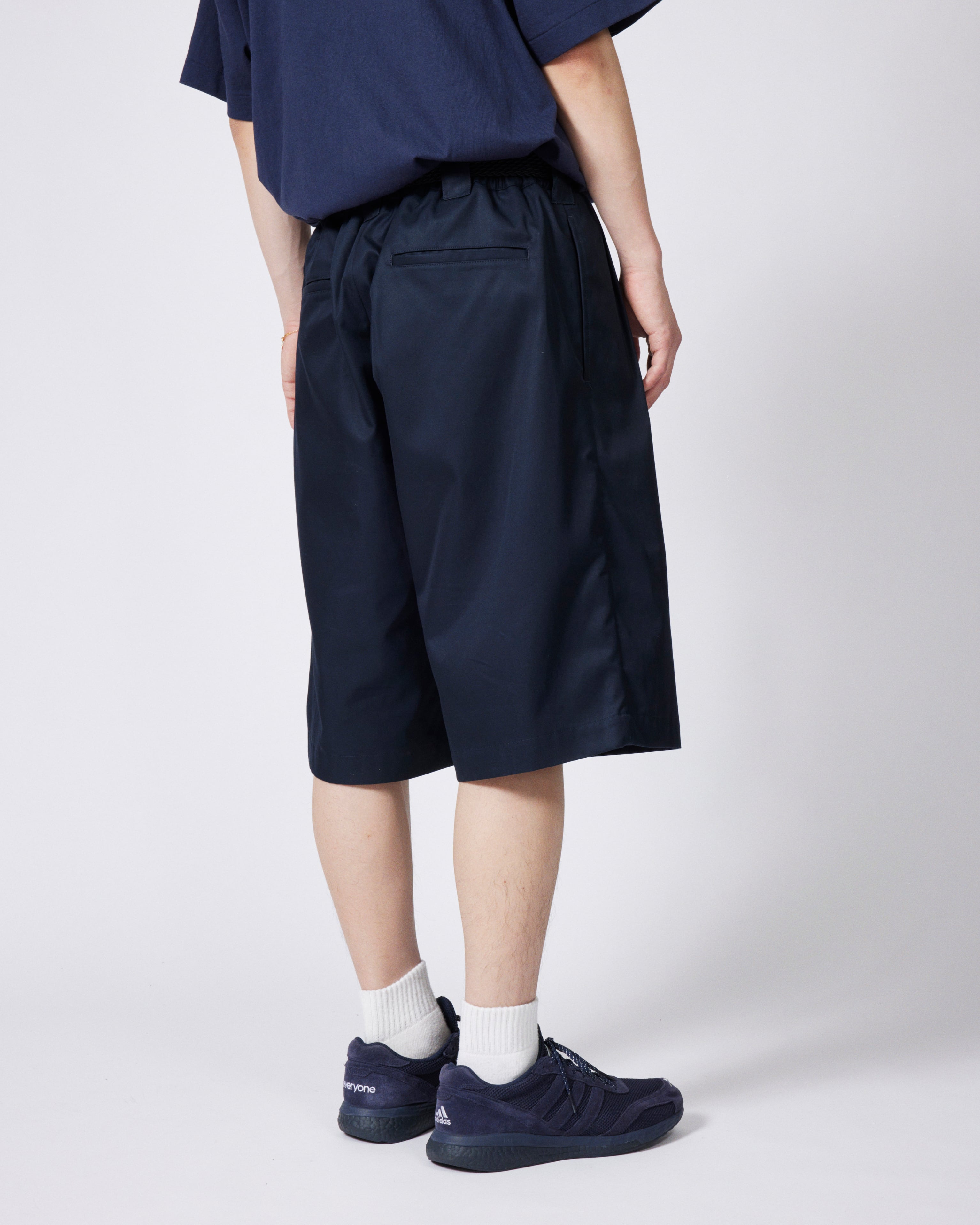 everyone two tuck cotton wide short pants (D.NAVY) | everyone