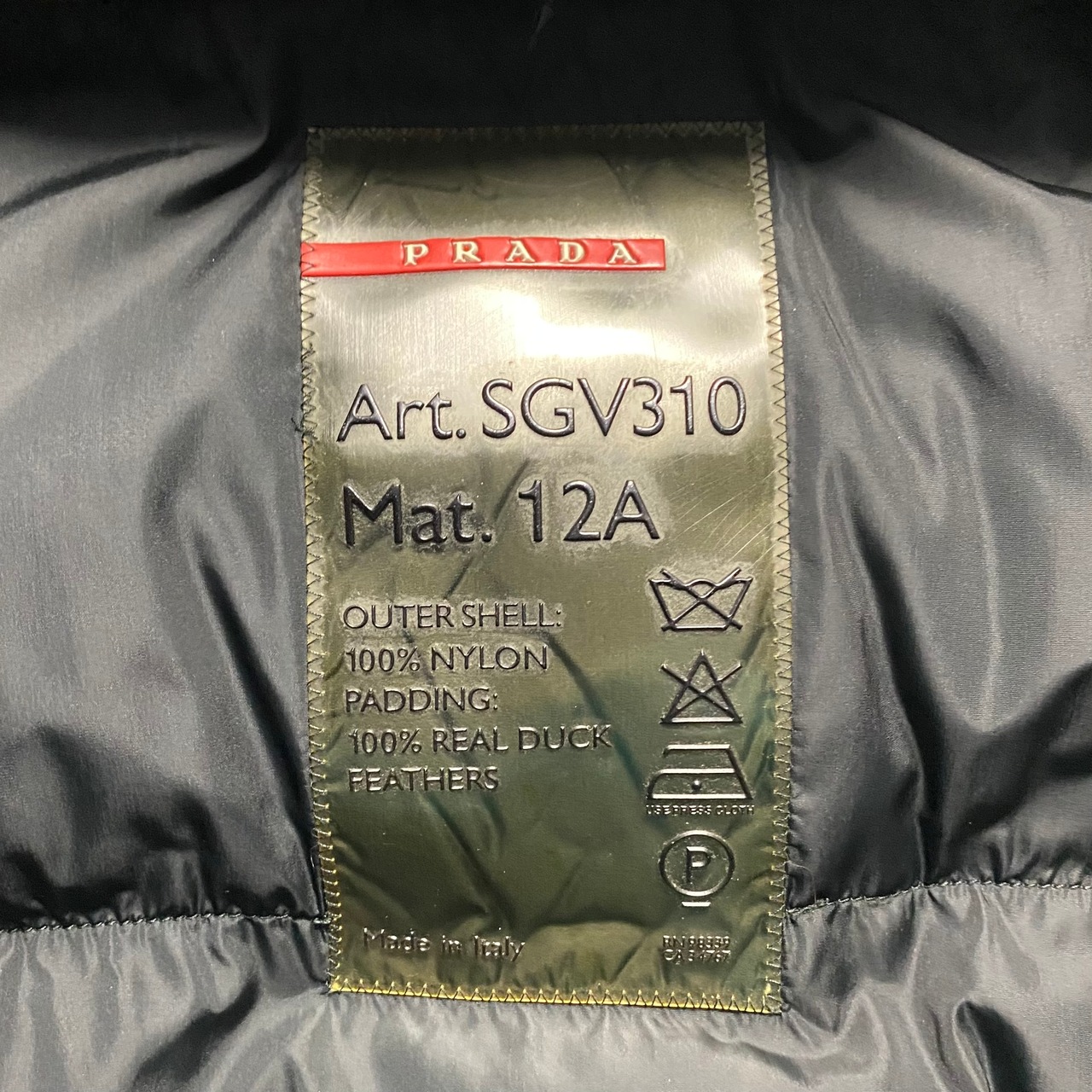 vintage PRADA SPORT duck feathers coat